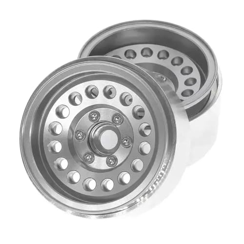 4pcs 1,9 -Zoll -Offset -8 -mm -Perldlock -Rand -Rand -Set mit Hub -kompatibel mit 1 10 -Skala -RC -Crawler -Autos für Modelle wie II 90046 und III AXI03007(Silver) von ForgeCore