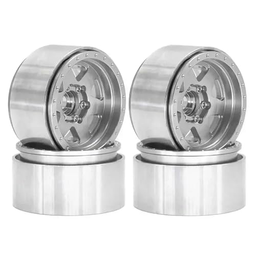 4pcs 1,9 -Zoll -Offset -8mm -Metall -Beadlock -Radleitungen mit 1 10 -Skala -RC -Crawler -Autos für Modelle wie III III 90046 AXI03007 und ähnliche Fahrzeuge der TRX -Serie kompatibel(Silvery) von ForgeCore