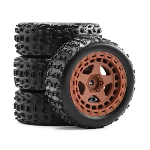 4pcs 69mm Gummireifen mit 12 mm Sechskant für 1 18 Skala 2s kompatible RC -Auto -Upgrade -Teile für Grom -Stil -Modelle(Chocolate) von ForgeCore