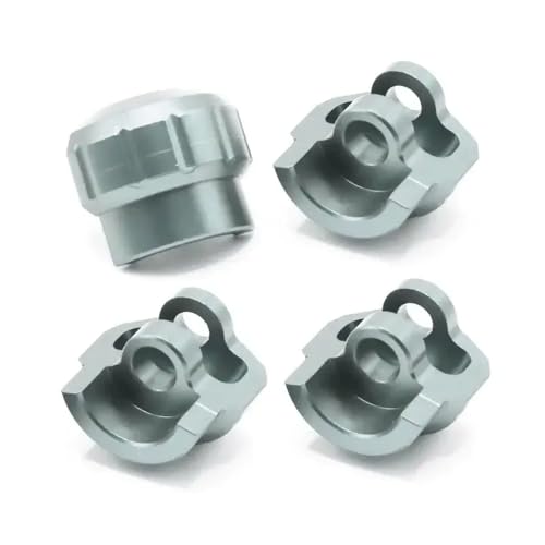 4pcs Aluminium -Stoßkappen -Protektor, kompatibel mit 1 7 und 1 8 Skalen RC -Cars -Ersatzteile für Upgrade -Teile(Light Grey) von ForgeCore