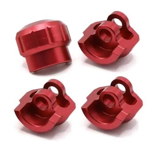 4pcs Aluminium -Stoßkappen -Protektor, kompatibel mit 1 7 und 1 8 Skalen RC -Cars -Ersatzteile für Upgrade -Teile(Red) von ForgeCore