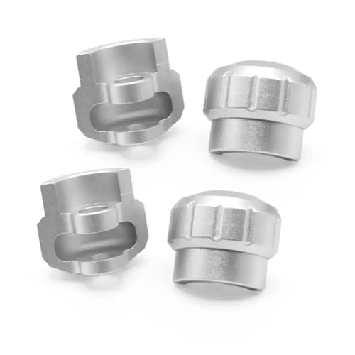 4pcs Aluminium -Stoßkappen -Protektor, kompatibel mit 1 7 und 1 8 Skalen RC -Cars -Ersatzteile für Upgrade -Teile(Silver) von ForgeCore