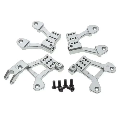 4pcs Metallschockdämpfer Mount Hoops vorne für 1 10 Skala RC Crawler Car Upgrade Anpassungen II 90046 90047 Modelle mit ähnlichen Fahrzeugen kompatibel(Silver) von ForgeCore