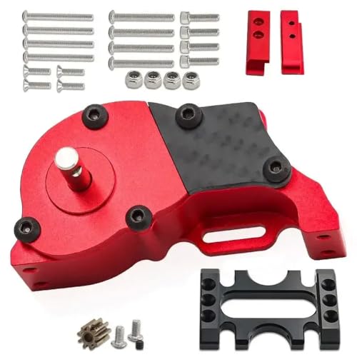 ForgeCore 1/10 RC Crawler Car Metal Gearbox niedrige Geschwindigkeitsgetriebe mit motorisch kompatiblen Upgrade -Teilen(Red) von ForgeCore