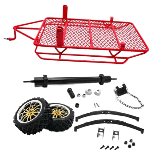 ForgeCore 1/10 Skala RC Trailer Hopper -Rahmensimulation kompatibel mit Rock -Crawler- und Trail -Modellen wie CC01(Red) von ForgeCore