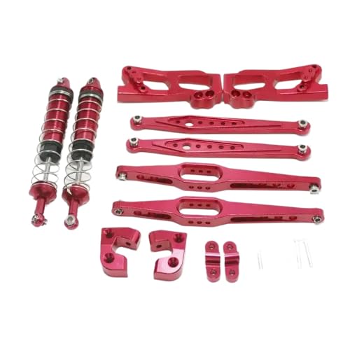 ForgeCore 12428 12423 12428-a/b/c RC-Auto Ersatzteile Metall Hinterachse Hauptstrahl-Upgrade-Kit kompatibel mit verschiedenen RC-Modellen(Red) von ForgeCore