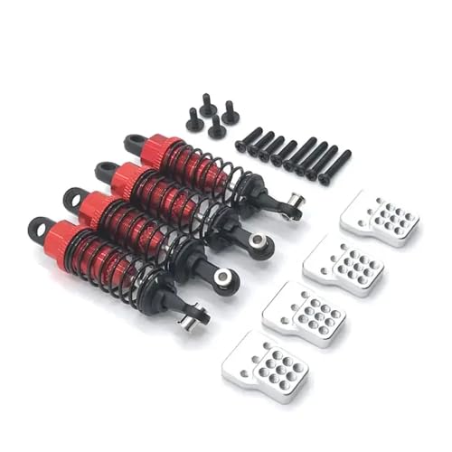 ForgeCore 4 PCs Ölgefüllter Stoßdämpfer Set kompatibel mit 1 16 1 12 Skalier -Crawler -LKWs passt an Mn Henglong C14 C24 Mn D91 4x4 Pick -Up Crawler Upgrade -Teile(Red) von ForgeCore