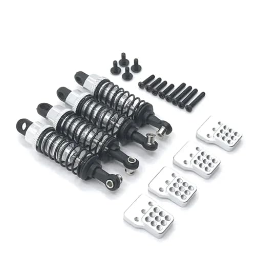 ForgeCore 4 PCs Ölgefüllter Stoßdämpfer Set kompatibel mit 1 16 1 12 Skalier -Crawler -LKWs passt an Mn Henglong C14 C24 Mn D91 4x4 Pick -Up Crawler Upgrade -Teile(Silver) von ForgeCore