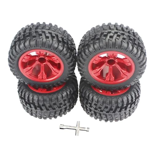 ForgeCore 4PCS 110 mm RC -Autoreifen mit 12 mm Sechskantradkompatibel mit 1/12 1/14 1/10 Rock Crawler RC -Modelle 12427 12429 12423 144001 124019 124018(Red) von ForgeCore