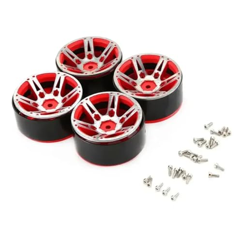 ForgeCore 4pcs 1 10 Scale RC Rock Crawler Metall Beadlock Wheel Rims 1 9 Zoll kompatibel mit III AXI03007- und CC01 -Chassis -Modellen(Red) von ForgeCore