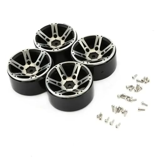 ForgeCore 4pcs 1 10 Scale RC Rock Crawler Metall Beadlock Wheel Rims 1 9 Zoll kompatibel mit III AXI03007- und CC01 -Chassis -Modellen(Silver) von ForgeCore