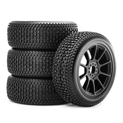 ForgeCore 4pcs 117mm 1/8 RC Offroad Buggy-Reifen mit 17-mm-Feelsädern, die mit verschiedenen RC-Autos und LKWs im Maßstab von 1/8 kompatibel sind(Black) von ForgeCore