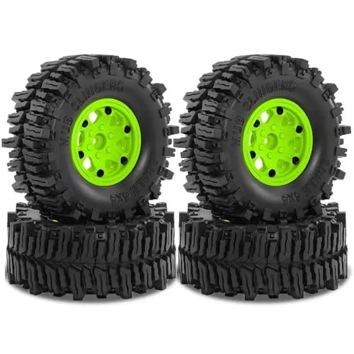 ForgeCore 4pcs 130mm 2. 2 Zoll Beadlock Wheel Rand und Reifen, die mit 1/8 1/10 RC -Crawler -Autos wie Wraith RR10 TRXS YK4082 und ähnlichen Modellen kompatibel sind, kompatibel(Green) von ForgeCore