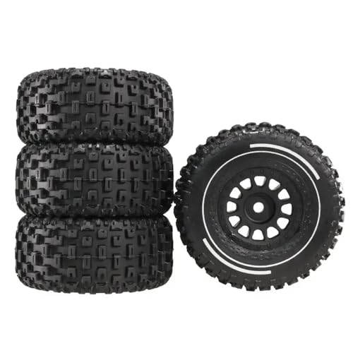 ForgeCore 4pcs 65mm Gummireifenreifen 12mm kompatibel mit RC -Automodellen 14301 14302 14303 1 14 Skala -Aftermarket -Austausch(Black) von ForgeCore
