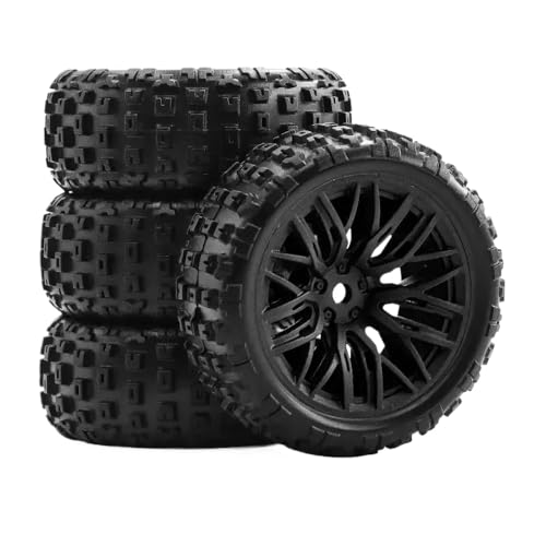 ForgeCore 4pcs 67mm Gummireifenreifen 12mm Sechskantkompatibel mit 1 18 2s Grom RC -Auto -Modelle Aftermarket Ersatz(Black) von ForgeCore