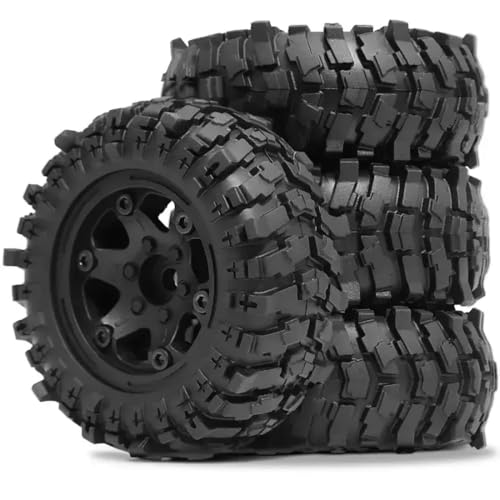 ForgeCore 4pcs 85 mm 1,9 Zoll Beadlock Wheel -Hub und weiche Gummireifen -Set kompatibel mit 1 10 -Skala -RC -Crawler -Autos, ähnlich wie Pro TRXs(Black) von ForgeCore