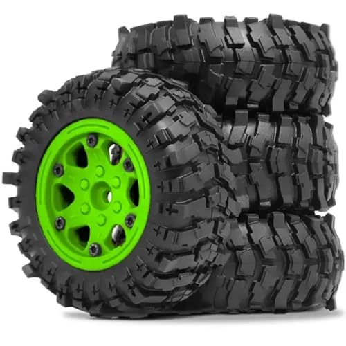 ForgeCore 4pcs 85 mm 1,9 Zoll Beadlock Wheel -Hub und weiche Gummireifen -Set kompatibel mit 1 10 -Skala -RC -Crawler -Autos, ähnlich wie Pro TRXs(Green) von ForgeCore