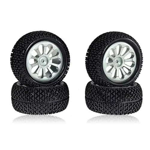 ForgeCore 73 mm Metallradfelgen Rallye -Reifen kompatibel mit 1/10 1/12 1/14 1/16 1/18 RC Cars FITS FITS FITS -Modelle 16207 16208 14210(Argent) von ForgeCore