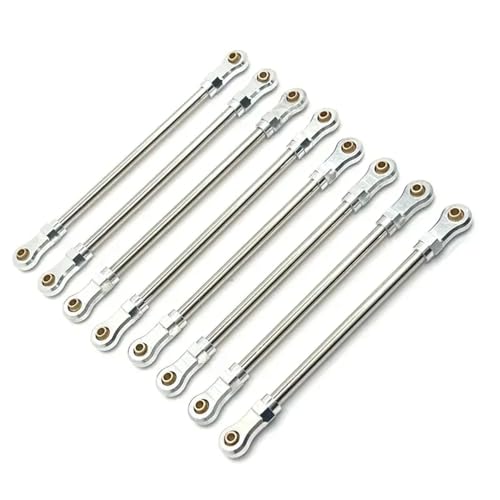 ForgeCore 8pcs Yikong YK4106 YK4107 Metall Pull Rod Link Stange Linkage Set für 1 10 Skala RC Crawler Car Upgrade kompatibel mit verschiedenen Crawler -Modellen(Silver) von ForgeCore