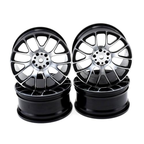 ForgeCore Aluminiumrad Rim Hub -Ersatzteile mit 1 10 -Skala -RC -Cars wie TT 01 TT 02 XV 01 Modelle Reparieren Sie Upgrade -Zubehör(Black) von ForgeCore