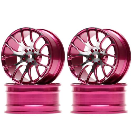 ForgeCore Aluminiumrad Rim Hub -Ersatzteile mit 1 10 -Skala -RC -Cars wie TT 01 TT 02 XV 01 Modelle Reparieren Sie Upgrade -Zubehör(Red) von ForgeCore