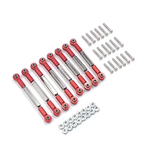 ForgeCore B1 B-1 B14 B-14 B24 B-24 C14 1/16 RC-Autolenker Pull-Stange-Upgrade Teil Metall Servo Pull-Stange Basis kompatibel mit verschiedenen RC-Modellen mit 1/16 Skala-Skala(Red) von ForgeCore
