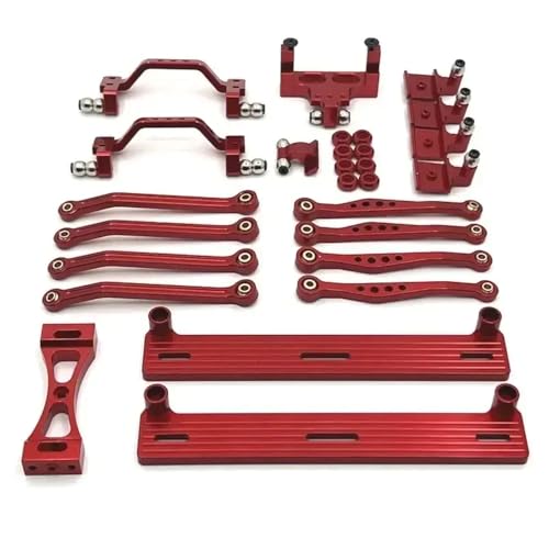 ForgeCore C64 Metall Chassis Link Stange Pull Stange Mount Pedal Stoßdämpfer -Schock -Mount -Aufbauteile für 1 16 -Skala -RC -Autos, die mit verschiedenen Modellen kompatibel sind(Red) von ForgeCore