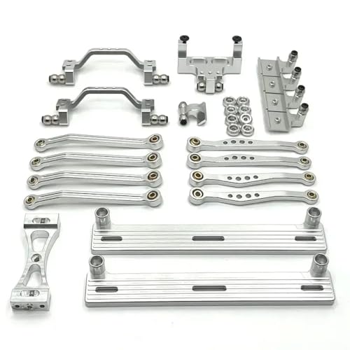 ForgeCore C64 Metall Chassis Link Stange Pull Stange Mount Pedal Stoßdämpfer -Schock -Mount -Aufbauteile für 1 16 -Skala -RC -Autos, die mit verschiedenen Modellen kompatibel sind(Silver) von ForgeCore