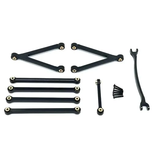 ForgeCore FCX24M Metall -Chassis -Link für 1 24 -Skala RC Crawler Cars kompatibel mit FMS -Kamelbechermodellen umfasst Zugstangen und Lenkstangen Upgrade -Teile.(Black) von ForgeCore