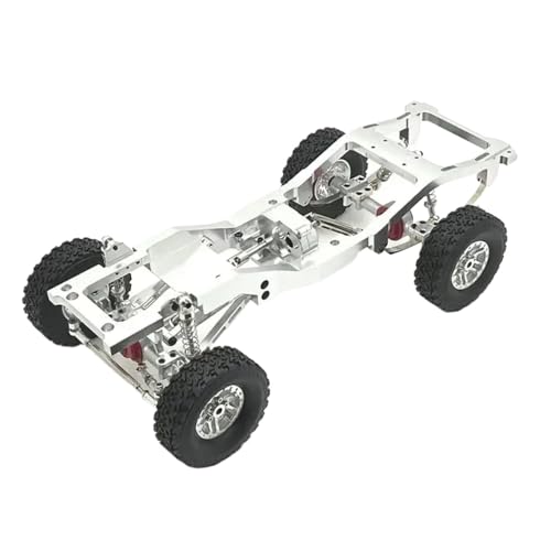 ForgeCore MN82 LC79 RC -Auto -Chassis -Kit mit Metallrahmen Achse Getriebe Reifen Glieder Ziehenstab -Stoßdämpfer -Halterber -Federverschluss mit 1 10 -Skala -Crawler kompatibel(Silver) von ForgeCore