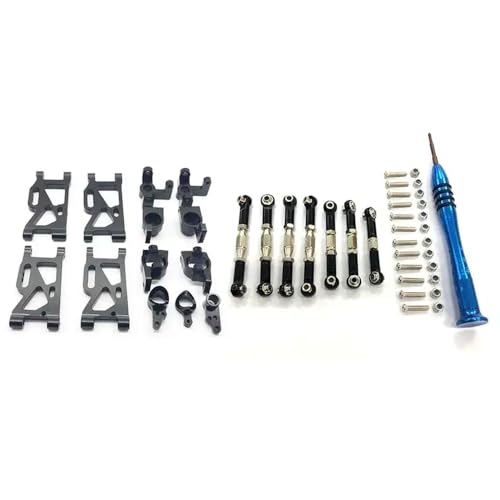 ForgeCore Metalllenker Schwung Arm Basis C hintere Hub -Sitz -Servo -Pull -Stange -Upgrade -Teile für 1 14 144001 Skala RC -Auto kompatibel mit verschiedenen Modellen(Black) von ForgeCore