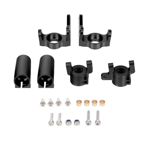 ForgeCore RC -Autoteile Metall Lenkung der Lenkungsknöchel C Hub -Träger Hinterachschloss -Set kompatibel mit II 90046 90047 Modelle(Black) von ForgeCore