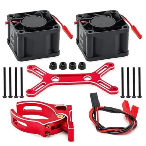 ForgeCore RC Car Motor Cooling Lüfter Lüfter -Kit Dual Lüfter für 1 5 Skala 4985 1717 Motoren, die mit 6S 8S -Modellen kompatibel sind, ähnlich wie der Ausgestoßene(Red) von ForgeCore