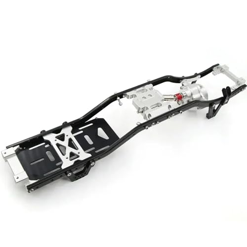 ForgeCore RC -Metall -Chassis -Rahmen 313 mm Radstand vordere Getriebe mit 1 10 -Skala -Karosserieschalen kompatibel(Black Silver) von ForgeCore