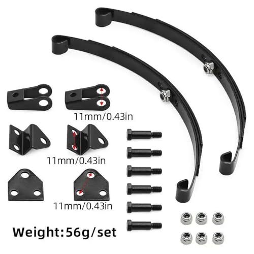 ForgeCore Stahlblattfeder -Feder -Hängebrücke Set kompatibel mit 1 14 -Skala -Anhänger -Fracht -Schleppteile für Modelllastwagen(Front) von ForgeCore