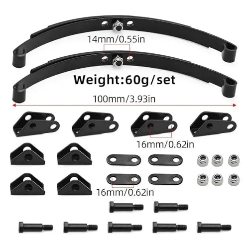 ForgeCore Stahlblattfeder -Feder -Hängebrücke Set kompatibel mit 1 14 -Skala -Anhänger -Fracht -Schleppteile für Modelllastwagen(Rear) von ForgeCore