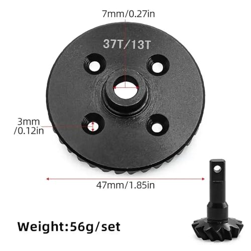 ForgeCore Stahldifferentialrunde und Ritzelgetriebe 8978 8977 kompatibel mit 1/8 Maxx und 1/10 Maxx 2 0 Models Upgrade -Teile für RC -Autodifferentialsystem(Rear) von ForgeCore