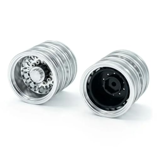 Metallschmale Räder vordere und hintere Paar für 1 14 -Skala -RC -Anhänger -Auto -DIY -Teile, die mit verschiedenen RC -Modellen kompatibel sind(2pcs Rear) von ForgeCore