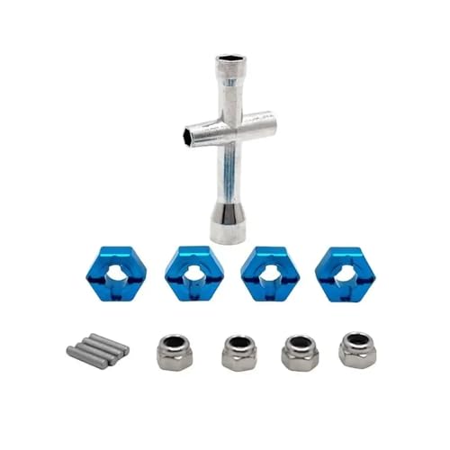 UD 1/16 GR M16 RC -Auto -Upgrade -Teile Metallschwungarme 12 mm Lenkstab kompatibel mit 1/16 RC -Fahrzeugen Skala -Skala(Blue) von ForgeCore