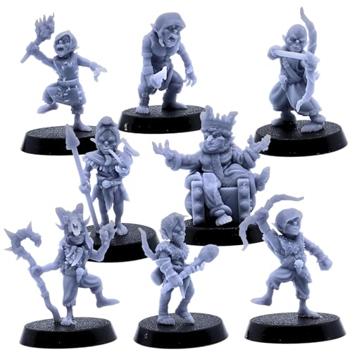 28 mm Skala Goblin Pack Unit Figure Dungeons and Dragons Miniature Gaming, Monster Fantasy Humanoid Evil Creature Rollenspiel Tisch-RPG-Spiele von Forged Terrain