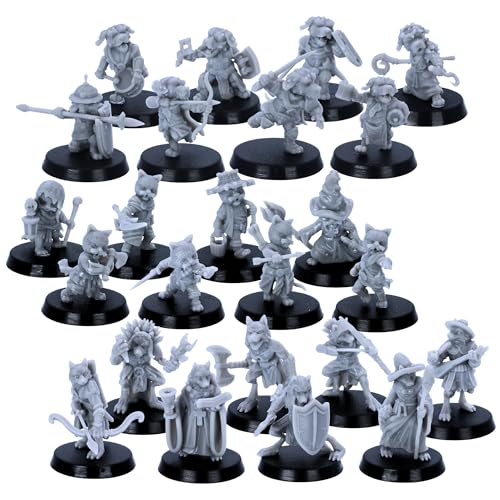 Beastkin Heroes – 24 Tier-Miniaturen für Tisch-RPGs, spielbare Fantasy-Charaktere im Maßstab 28 mm, DND, Wargames, Epische Miniaturen, lizenziert, unlackierte Figuren aus Kunstharz für Gamer und Col Beastkin Heroes – 24 Tier-Miniaturen für Tisch-RPGs, spielbare Fantasy-Charaktere im Maßstab 28 mm, DND, Wargames, Epische Miniaturen, lizenziert, unlackierte Figuren aus Kunstharz für Gamer und Col von Forged Terrain