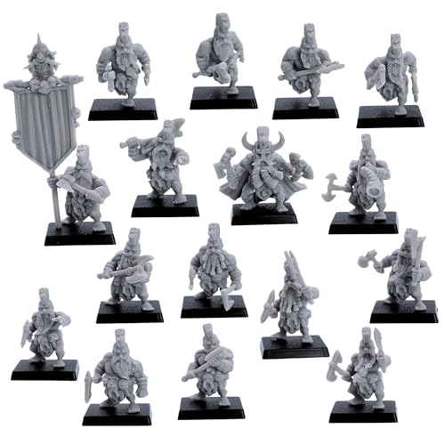 Dwarf Slayers Berserker – 16 Miniaturen für DND & Wargaming | 32 mm Skala Harz Modelle | Kyoushuneko Miniaturen | 25 mm quadratische Basen unbefestigt von Forged Terrain