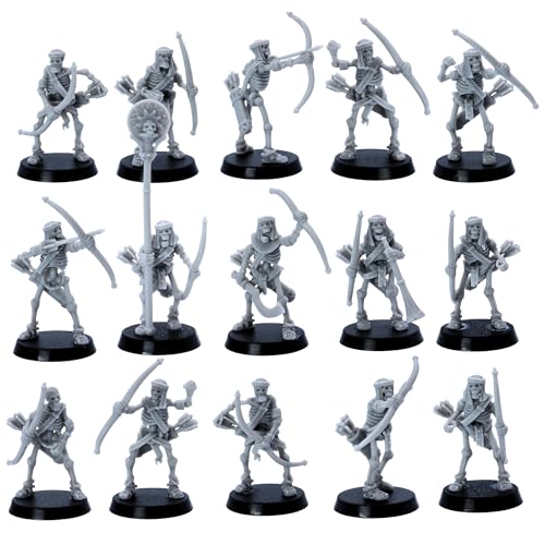 Forged Terrain Ägyptische Skelettbogenschützen Bogenschützen, 32 mm Untote Miniaturen für Tisch-Kriegsspiele, DND, RPGs und TTRPGs, Fantasy-Armee-Modelle, 3D-gedruckte Miniaturen für Wargaming und von Forged Terrain