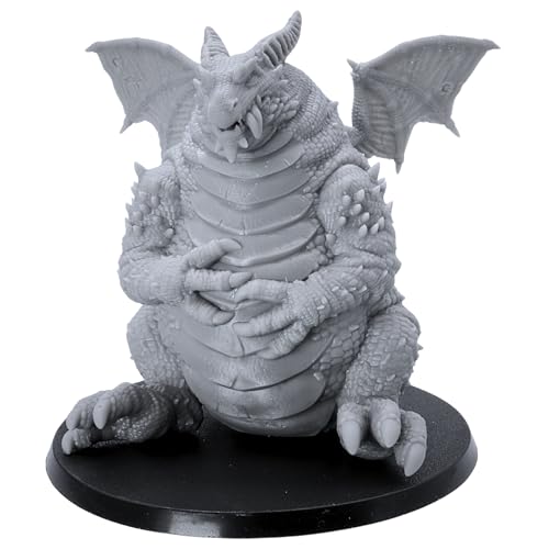 Forged Terrain Fat Sitzender Drache, Miniatur, 28 mm - 32 mm Skala, Fantasy-Rollenspiel und Tabletop Wargaming, unlackiertes Harzmodell von Forged Terrain