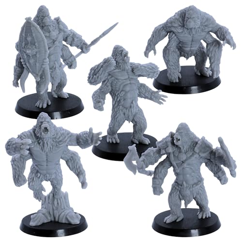 Forged Terrain Girallon Miniatures – 5 riesige Affenmonster für DND, Dschungel-Gorilla-Bestien mit 4 Armen, 60 mm Harz-Modelle von Epic Miniatures, unlackiert, montiert mit 40-mm-Sockeln Forged Terrain Girallon Miniatures – 5 riesige Affenmonster für DND, Dschungel-Gorilla-Bestien mit 4 Armen, 60 mm Harz-Modelle von Epic Miniatures, unlackiert, montiert mit 40-mm-Sockeln von Forged Terrain