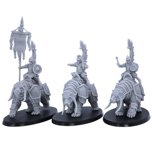 Forged Terrain Kriznhev Bear Rider Command Group | 32 mm Skala Miniaturen | Kyoushuneko Wargaming | Fantasy Tabletop RPG | 75 mm x 42 mm Sockel von Forged Terrain