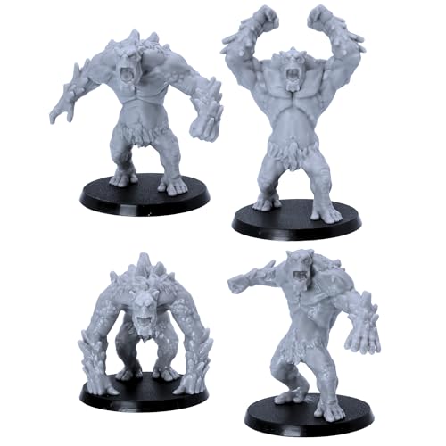 Forged Terrain Mountain Trolls Miniatur-Set – 4 Fantasy-Monster-Modelle, 28 mm-32 mm Skala, unlackierte Harz-Figuren für Tisch-RPGs, D&D, Wargaming, Pathfinder Forged Terrain Mountain Trolls Miniatur-Set – 4 Fantasy-Monster-Modelle, 28 mm-32 mm Skala, unlackierte Harz-Figuren für Tisch-RPGs, D&D, Wargaming, Pathfinder von Forged Terrain