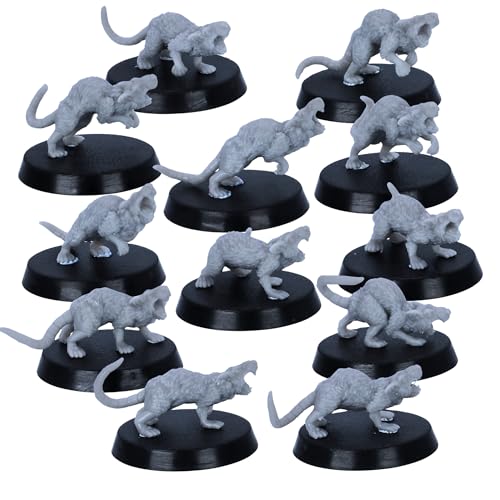 Forged Terrain Riesiges Ratten-Miniatur-Set – 12 Monsterfiguren auf 25-mm-Basis für Tabletop-RPG & Wargames | 32 mm Skala kompatibel mit Tischspielen | Unlackierte Kunststoffmodelle für DND & Fantasy Forged Terrain Riesiges Ratten-Miniatur-Set – 12 Monsterfiguren auf 25-mm-Basis für Tabletop-RPG & Wargames | 32 mm Skala kompatibel mit Tischspielen | Unlackierte Kunststoffmodelle für DND & Fantasy von Forged Terrain