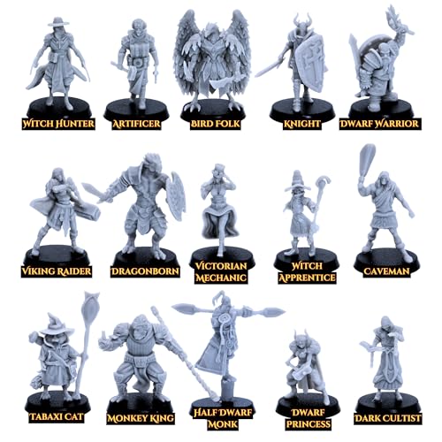 Forged Terrain - Spielbare Charaktere Fantasy 30 mm Dungeons and Dragons Miniaturspiel, Tischspiele, Creature Beast TTRPG Rollenspiele von Forged Terrain