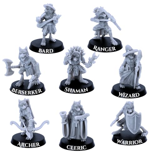 Fox Folk Miniaturen Set – 8 Fantasy-Tierfiguren für Tisch-RPGs, spielbare Modelle im Maßstab 28 mm, DND, Wargames, Epische Miniaturen, lizenziert, unlackierte Figuren aus Kunstharz, Sammler und Gamer Fox Folk Miniaturen Set – 8 Fantasy-Tierfiguren für Tisch-RPGs, spielbare Modelle im Maßstab 28 mm, DND, Wargames, Epische Miniaturen, lizenziert, unlackierte Figuren aus Kunstharz, Sammler und Gamer von Forged Terrain